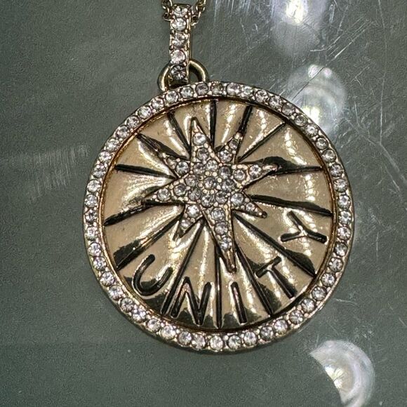 UNITY Rhinestone Medallion Pendant Necklace - Picture 2 of 8